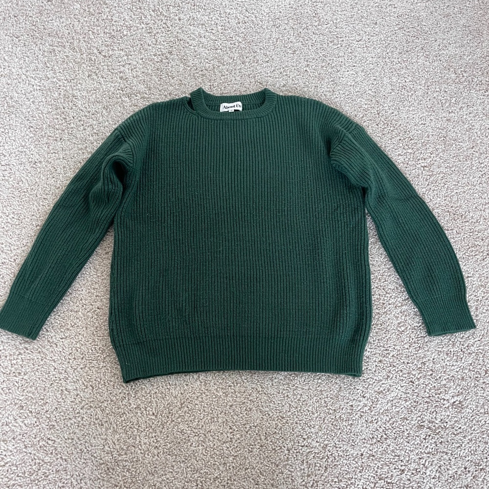About Us Forest Green Sweater, Size S